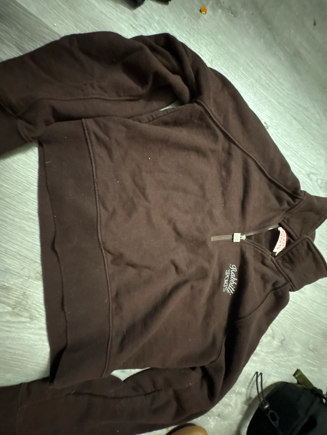Rabbitt Sports Zip-Up Sweater - Brown