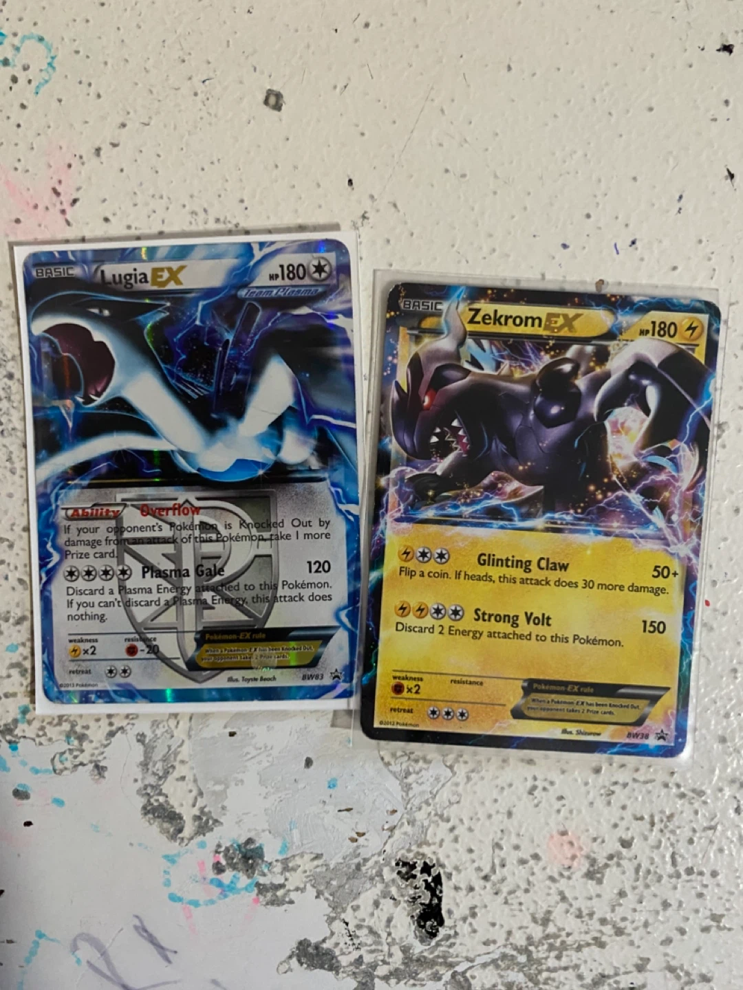 Pokemon Lugia EX and Zekrom EX Trading Cards