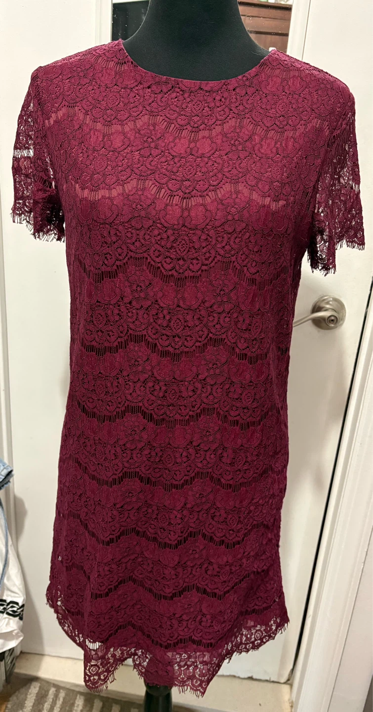 Lulus Burgundy Lace Dress Size S - photo 3