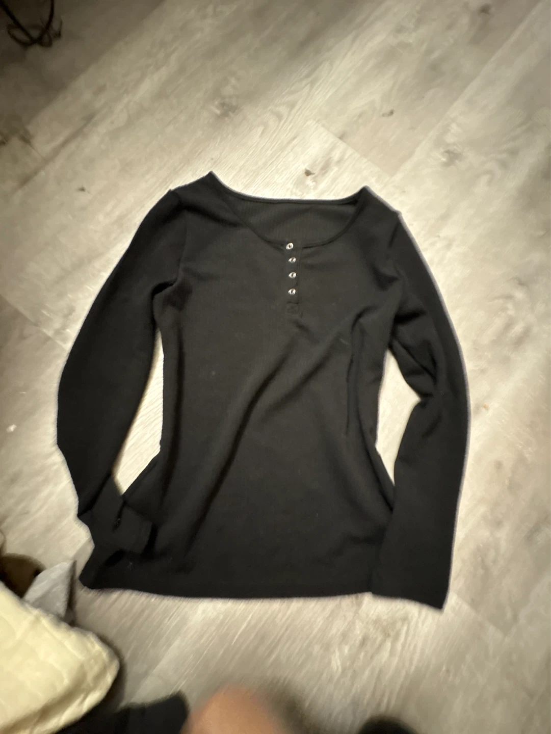 Black long sleeve henley shirt