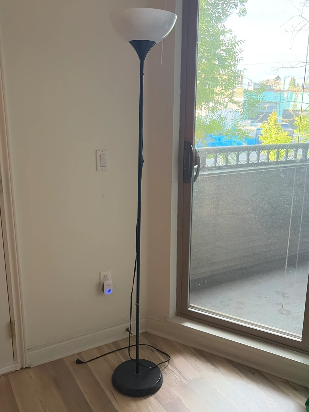 IKEA black  Floor Lamp with White Shade