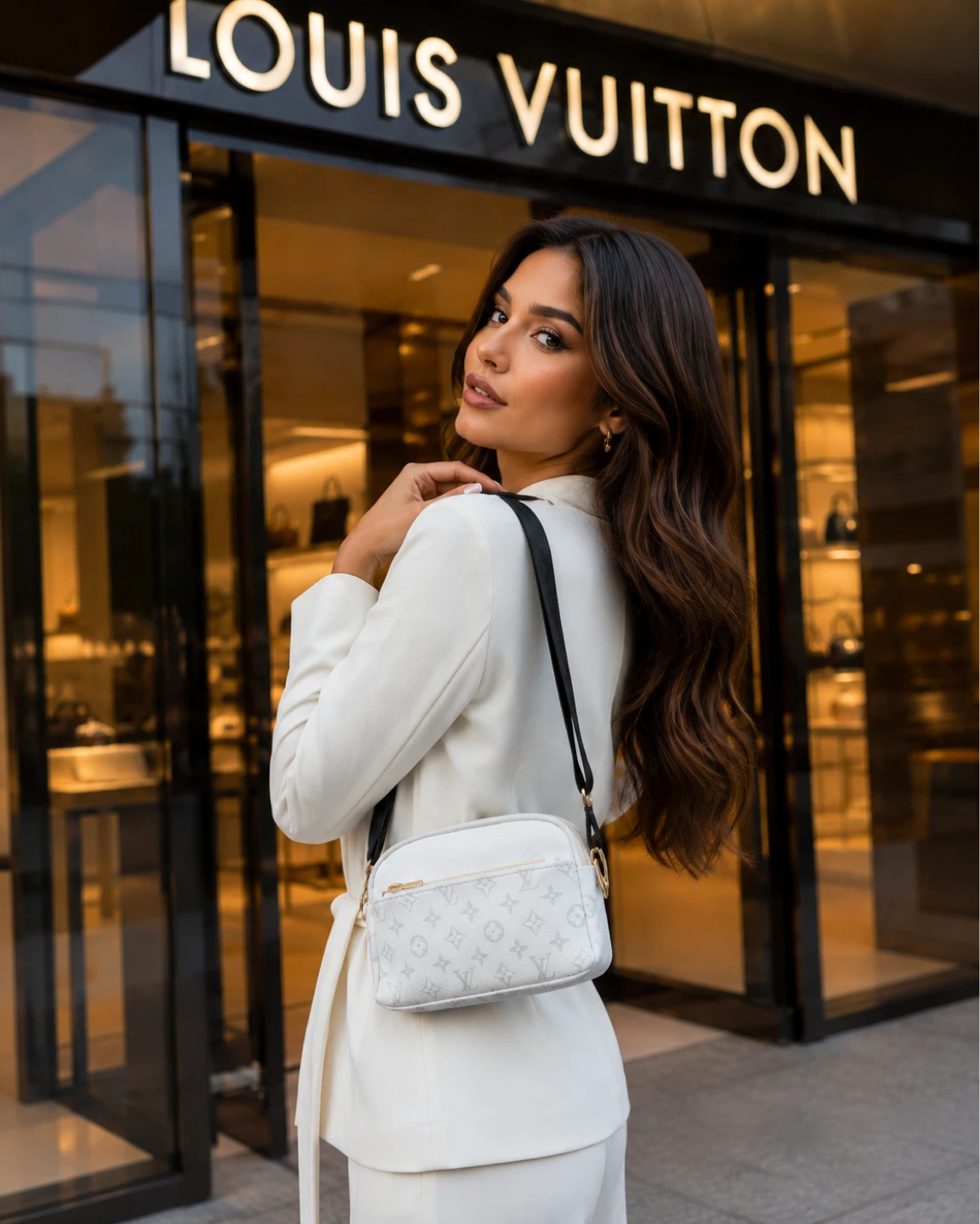 Louis Vuitton White Monogram Crossbody Bag - photo 2
