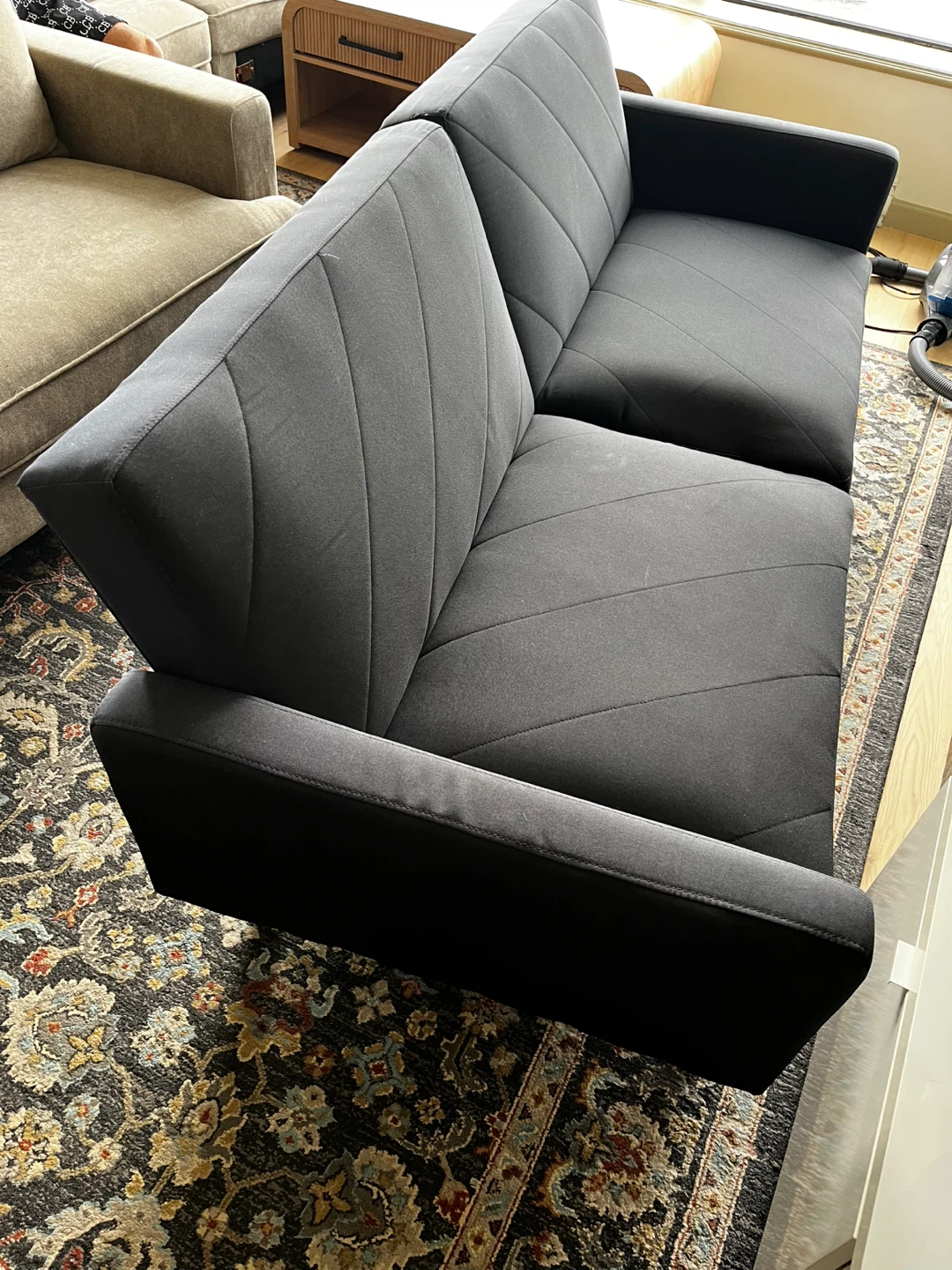 Moving out sale, Black Sofa - photo 5