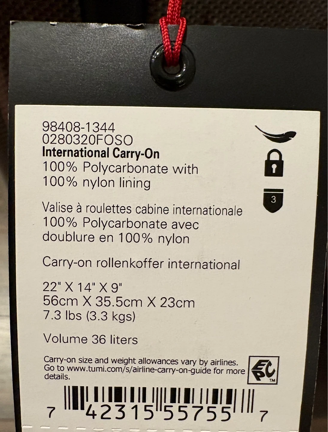 Tumi International Carry-On Luggage - photo 3