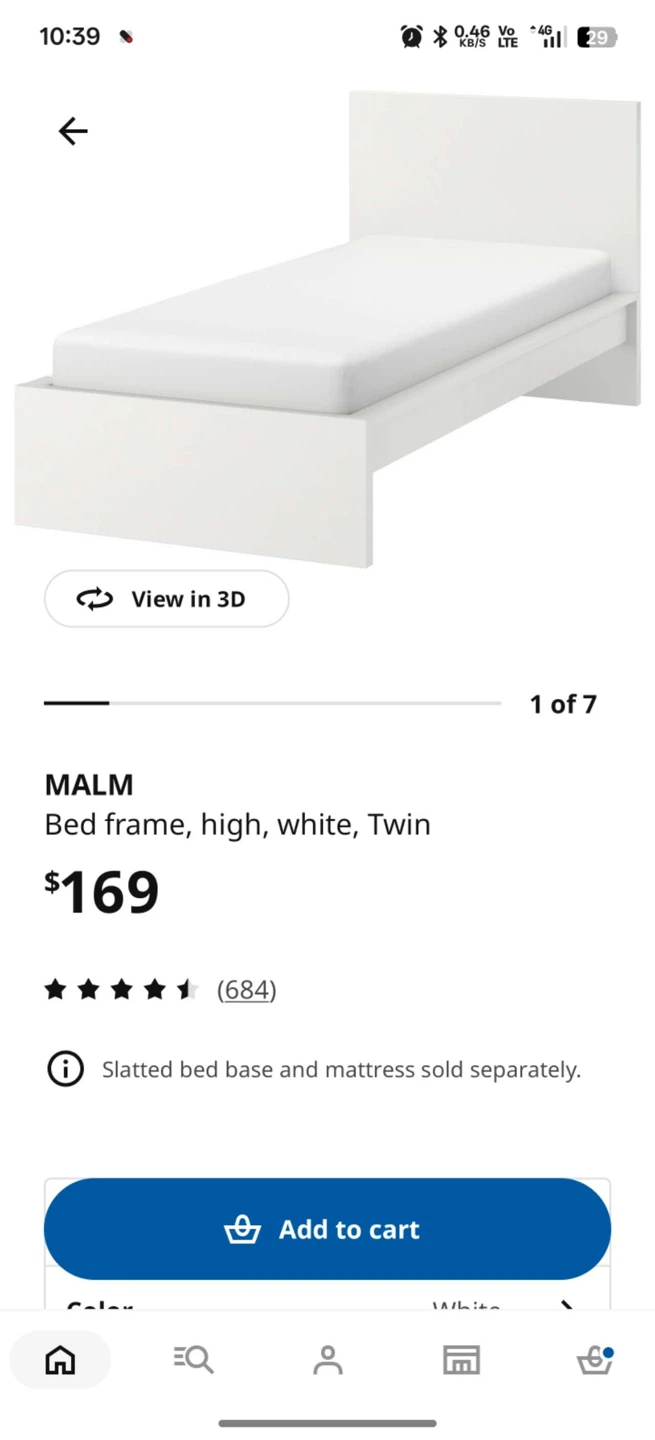 IKEA MALM Bed Frame, White, Twin