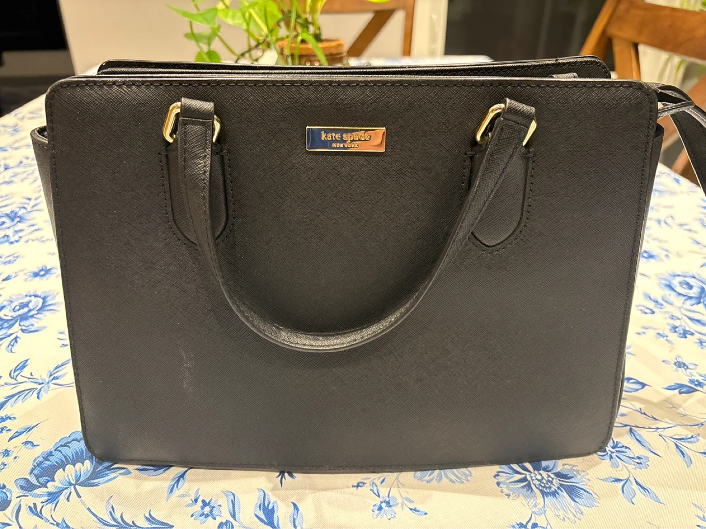 Kate Spade Black Leather Tote Bag
