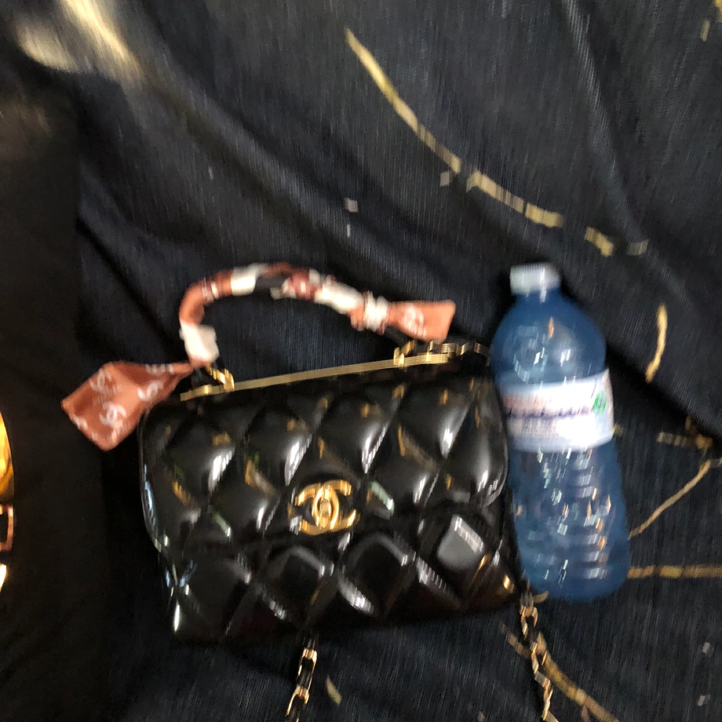 Chanel Quilted Handbag with Scarf