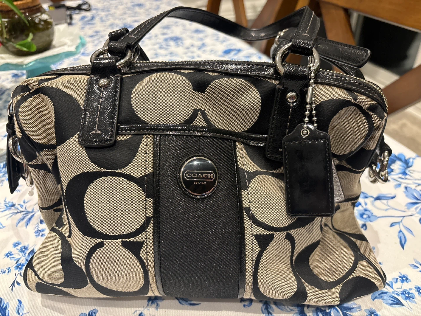 Coach Signature Canvas Satchel Bag
