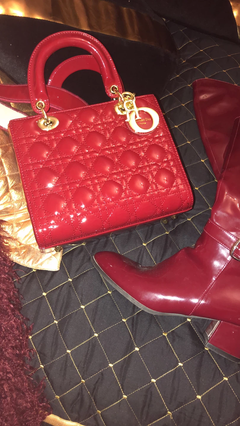 Christian Dior Red Patent Lady Dior Bag - photo 3