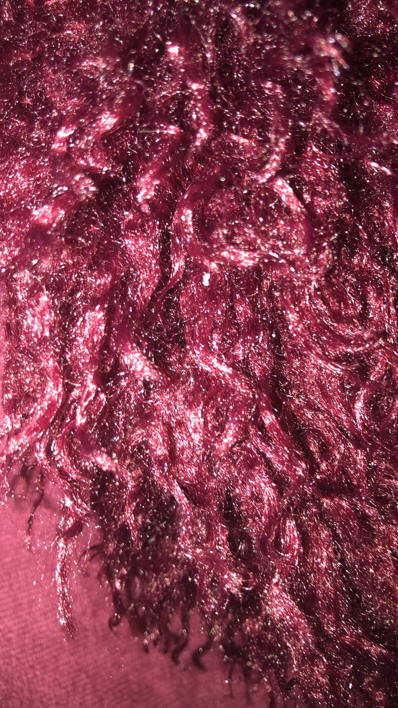 Burgundy Faux Fur Trim Jacket cardigan  M