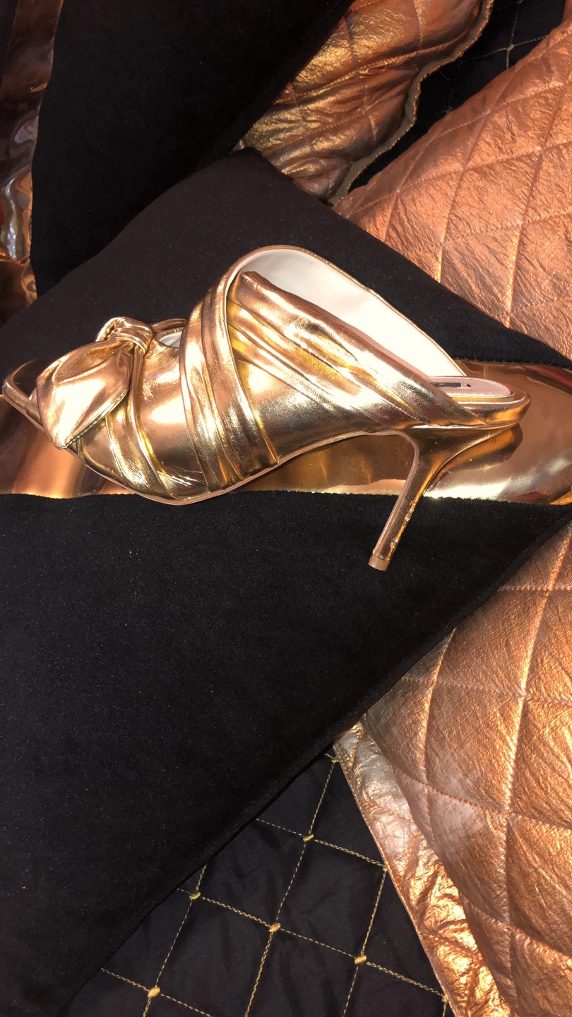Gold Mules with Bow Detail 8 - photo 2