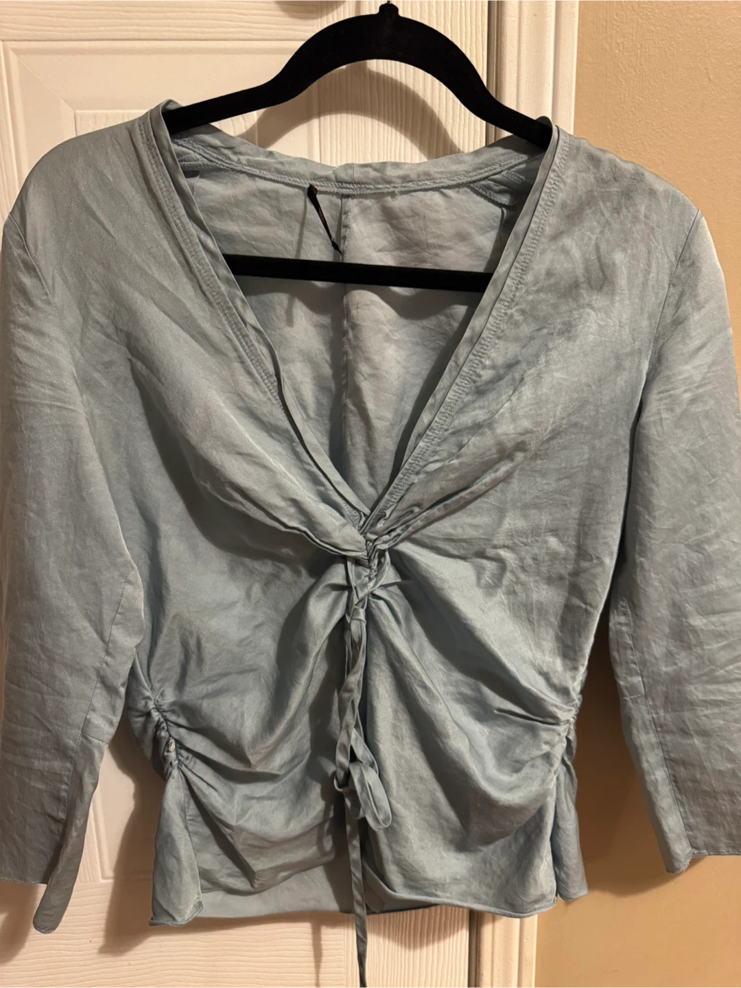 BOSS Hugo Boss Blue Ruched Blouse - photo 2