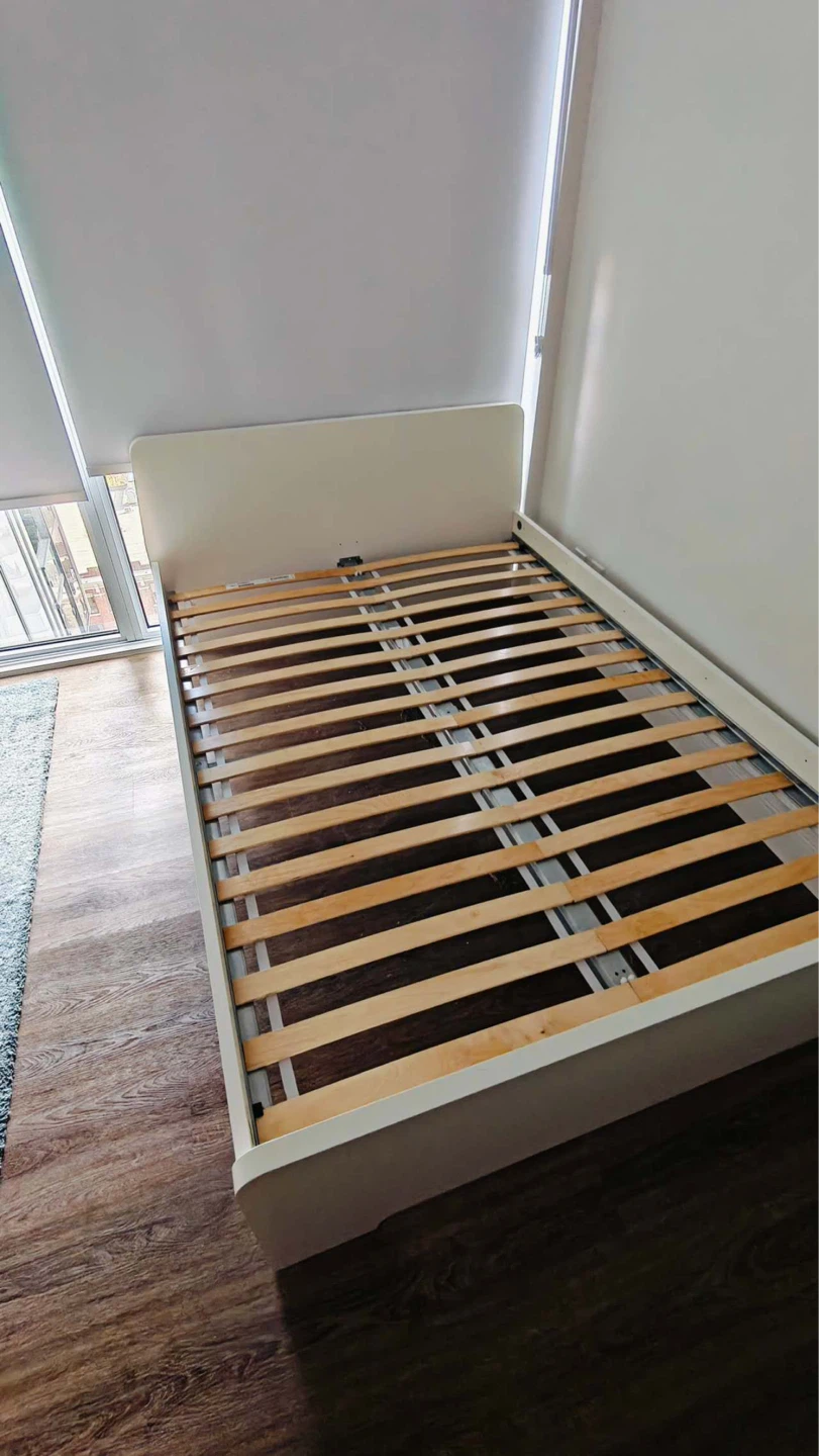 IKEA Askvoll White Full Size Bed Frame with Slats
