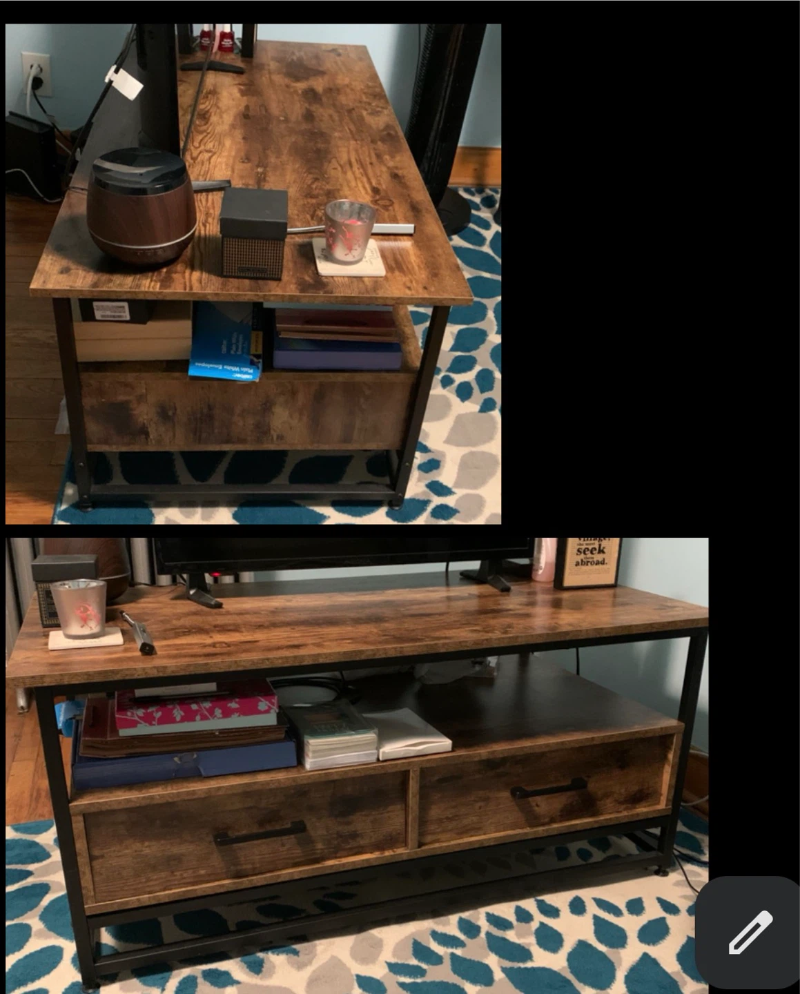Rustic Wood Coffee Table with Drawers