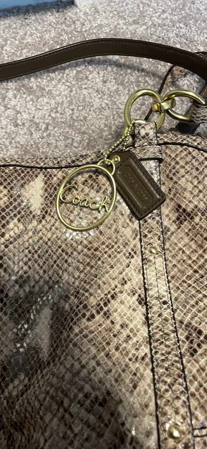 Coach Snakeskin Embossed Shoulder Bag