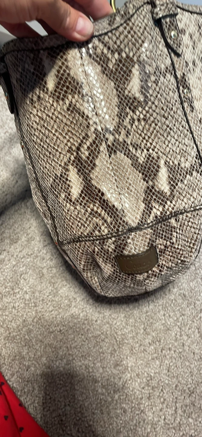 Coach Snakeskin Embossed Shoulder Bag - photo 5