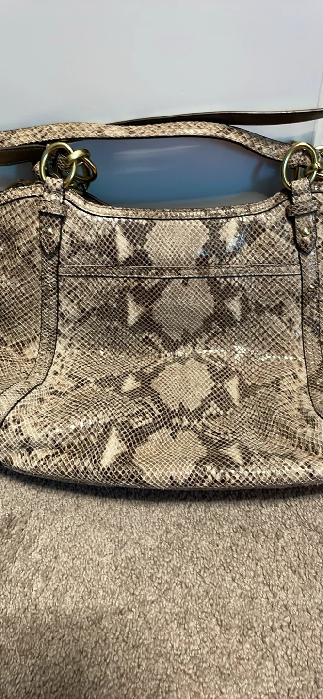 Coach Snakeskin Embossed Shoulder Bag - photo 4