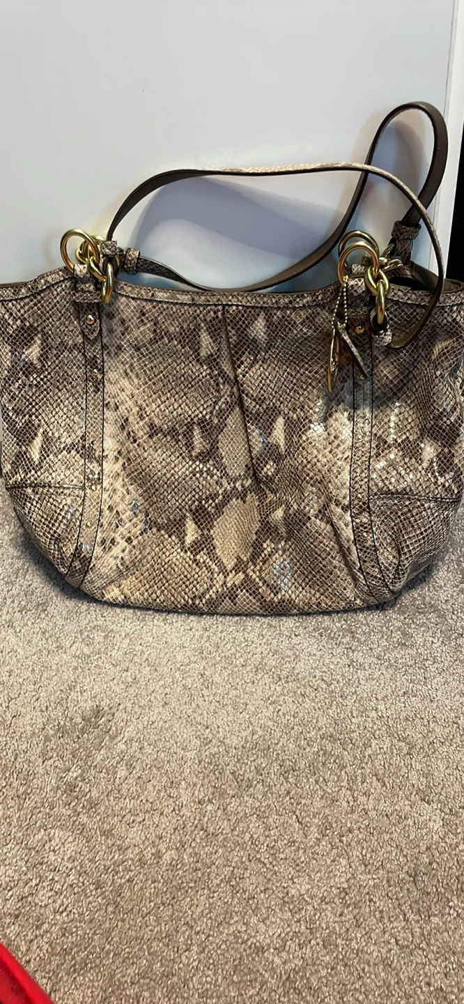 Coach Snakeskin Embossed Shoulder Bag - photo 2