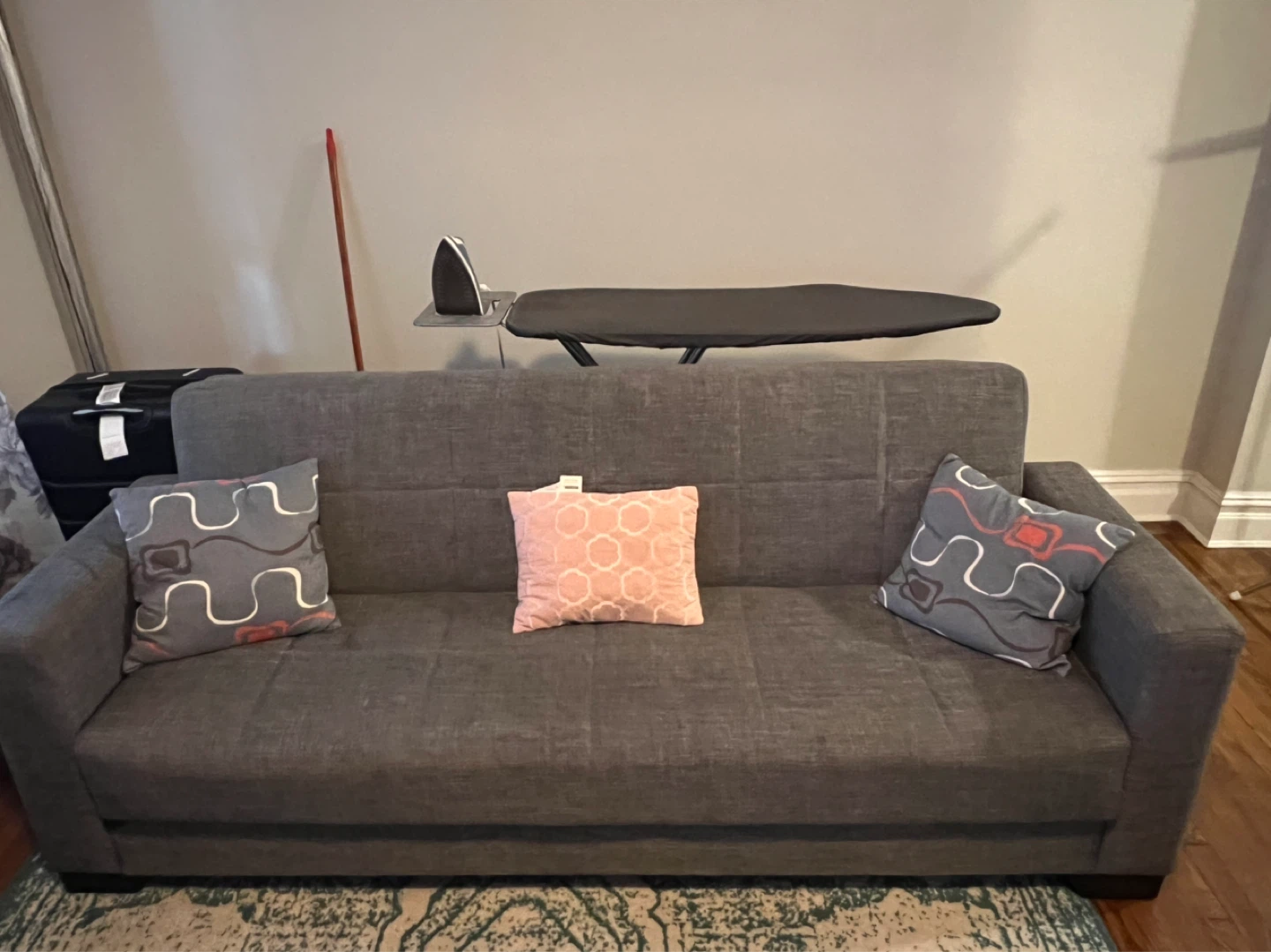 Grey Sofa with Pillows