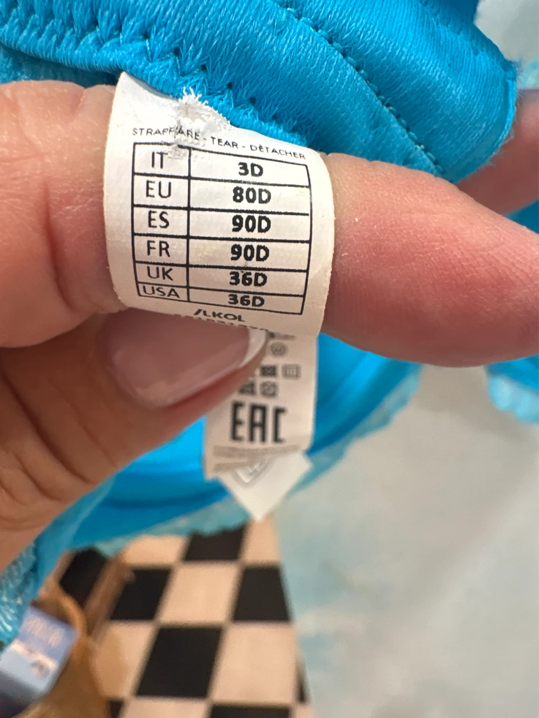 Blue Lace Trim Bra 36D - photo 3
