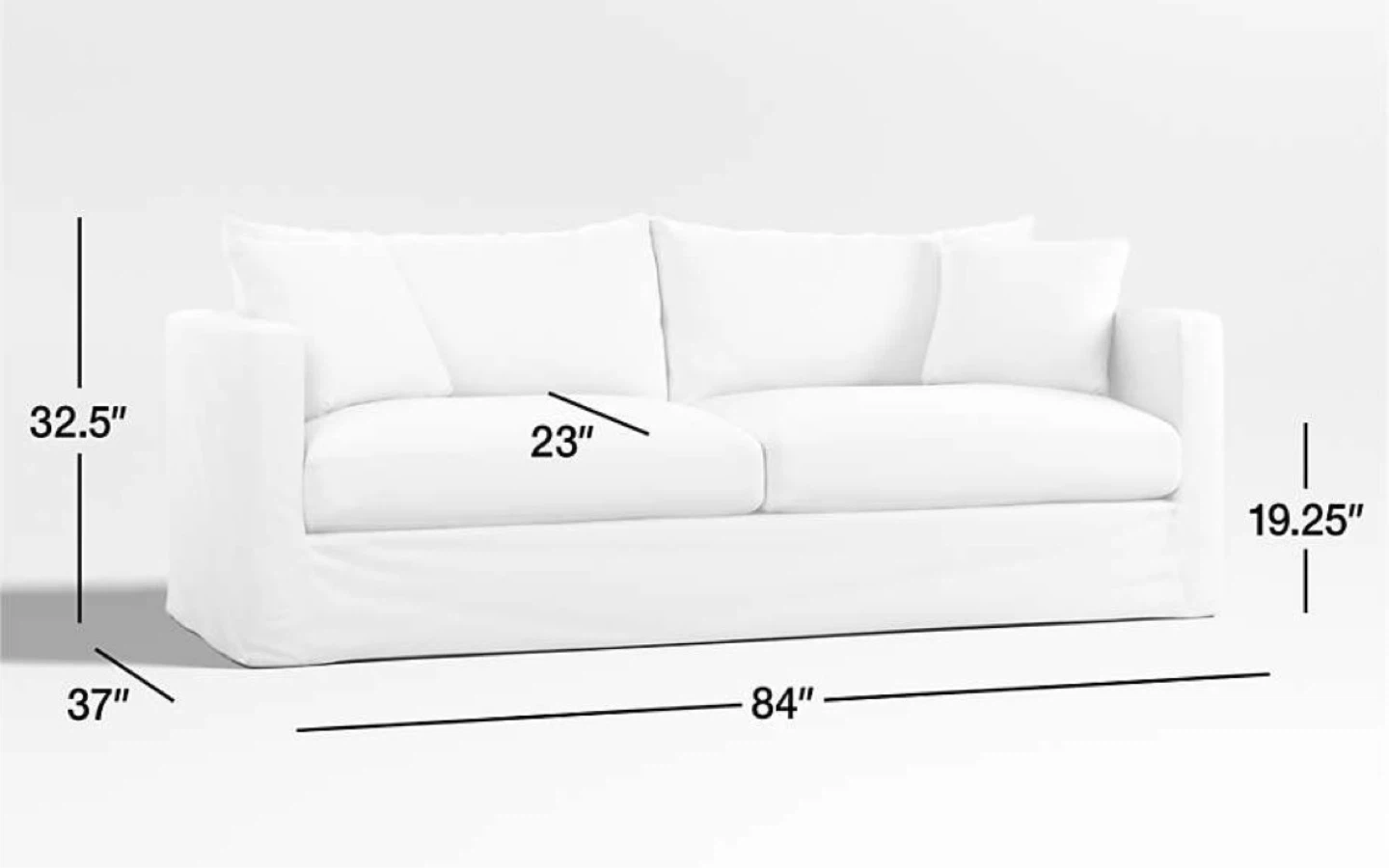 Crate and Barrel Washable Willow Sofa - photo 4