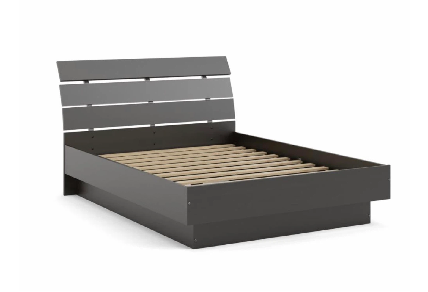 Coffee Modern Bed Frame with Slatted Base - photo 2
