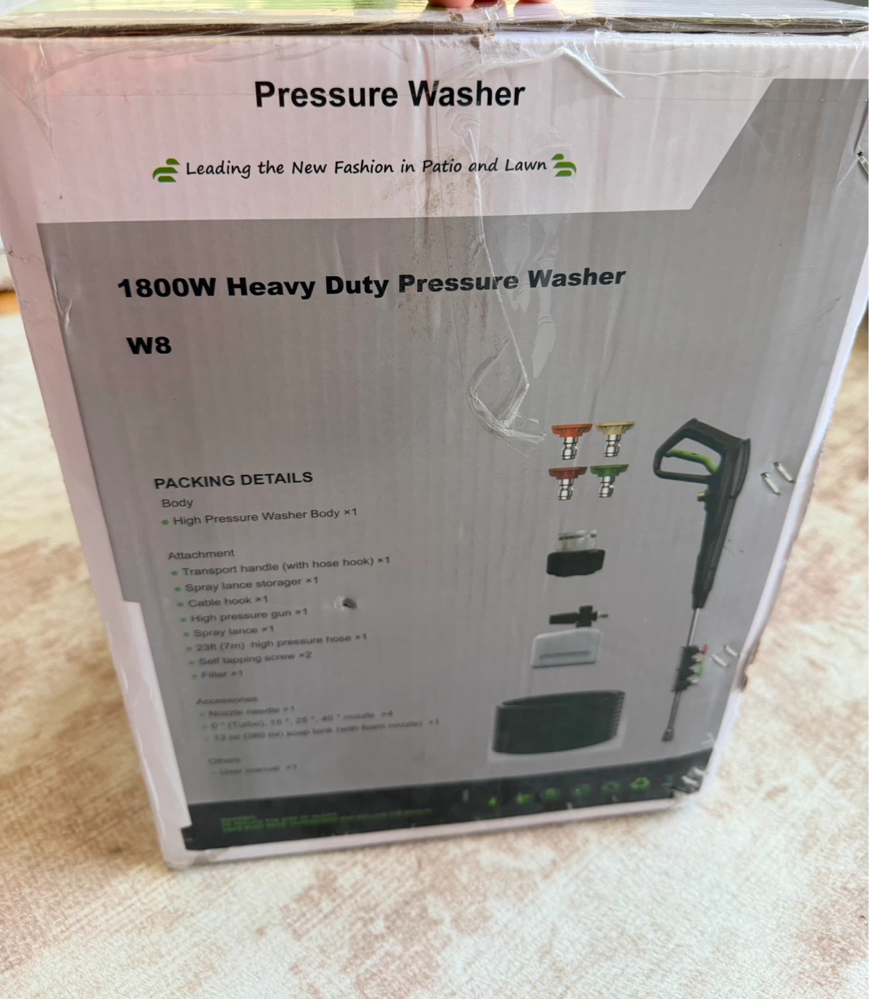 1800W Heavy Duty Pressure Washer W8 - photo 3