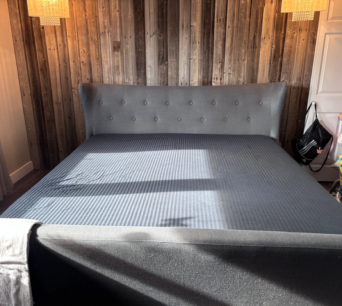 Grey Tufted Bed Frame