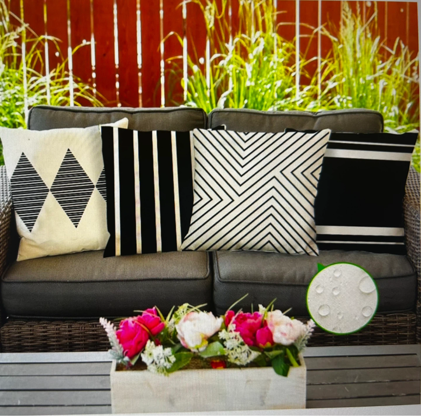 Set of 4 Waterproof Throw Pillow Covers (18x18inch)