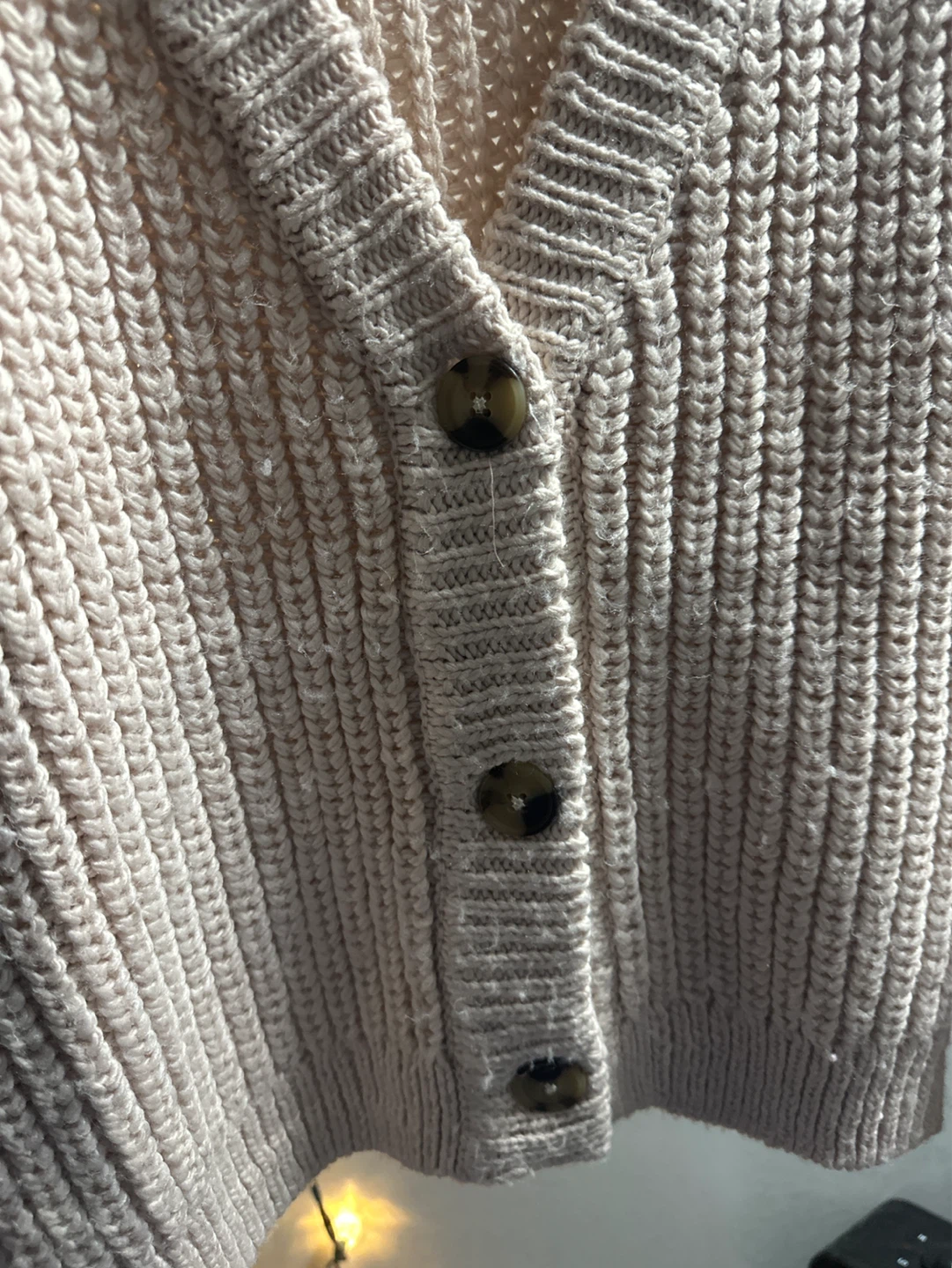 Garage Beige Chunky Knit Cardigan - photo 3