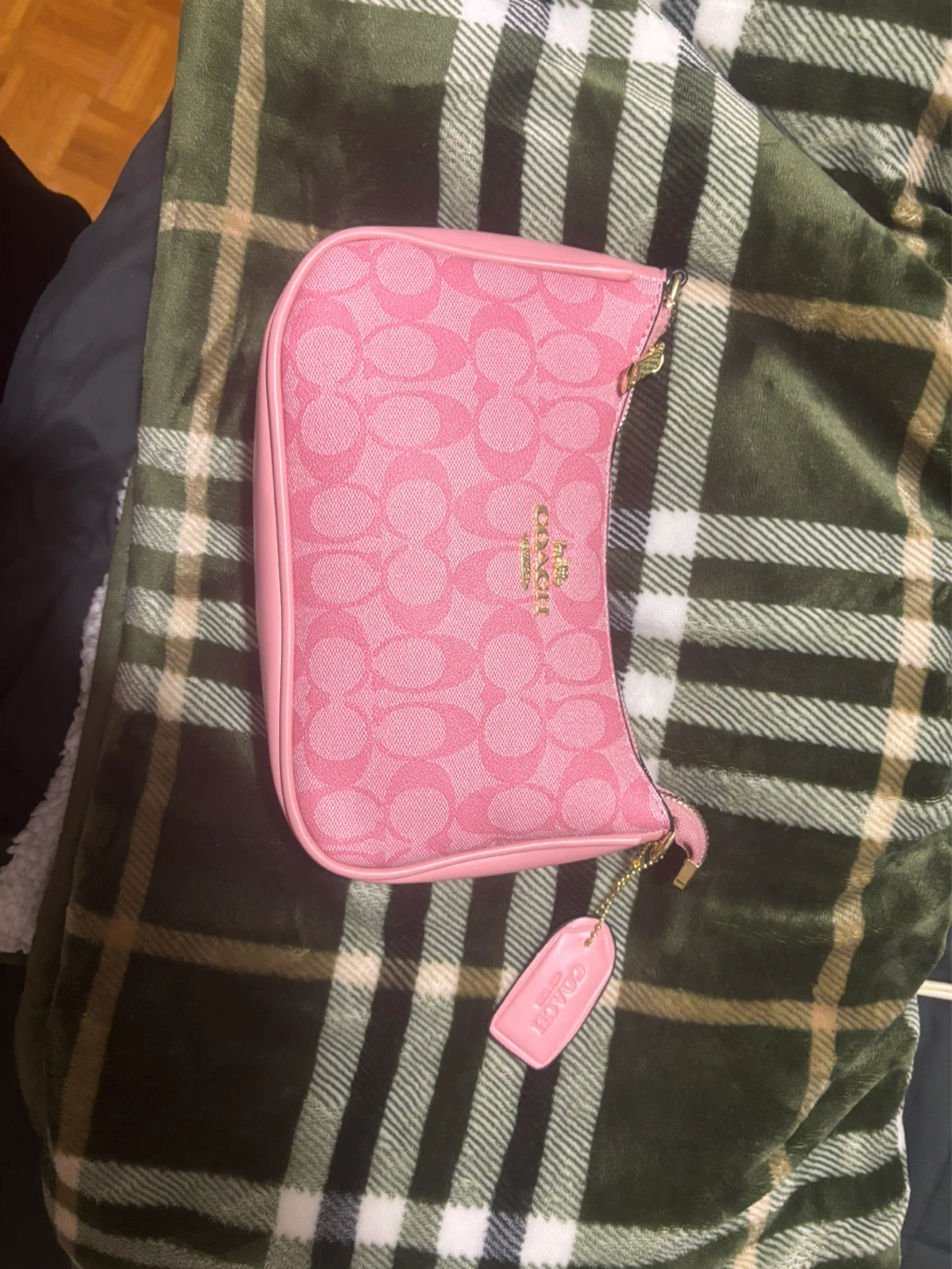 Coach Pink Signature Monogram Mini Shoulder Bag