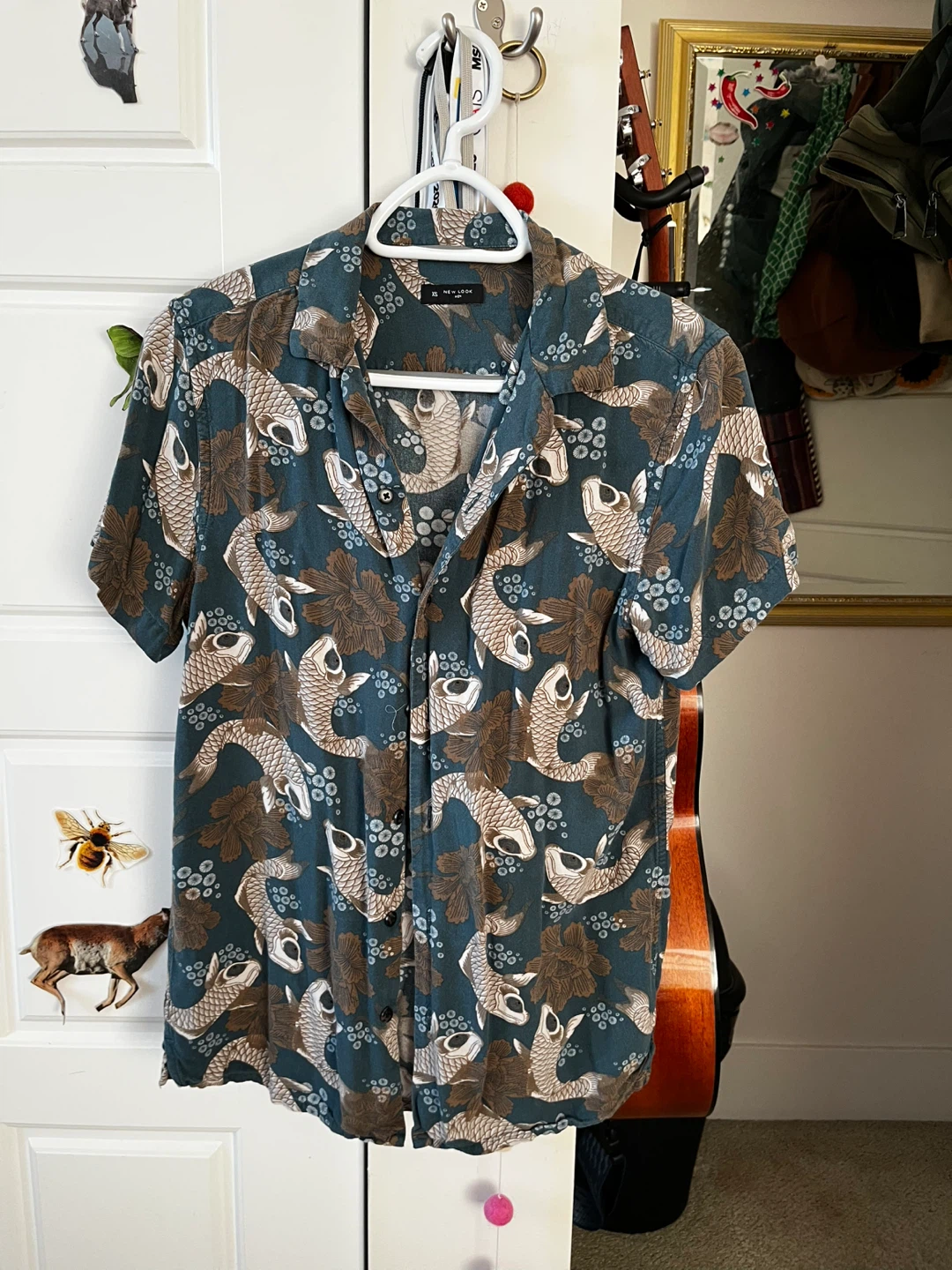 Koi fish button up