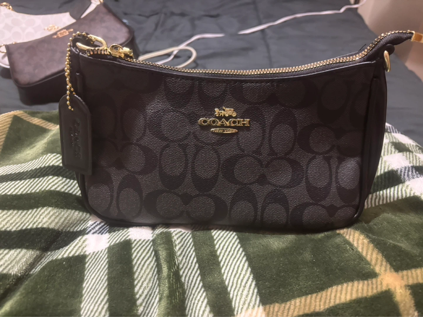 Coach Signature Monogram Wristlet