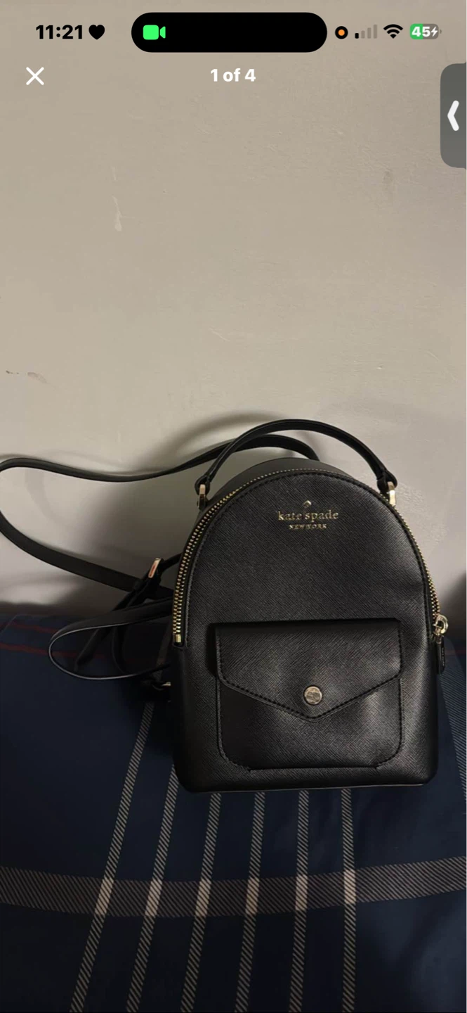 Kate Spade Black Leather Mini Backpack