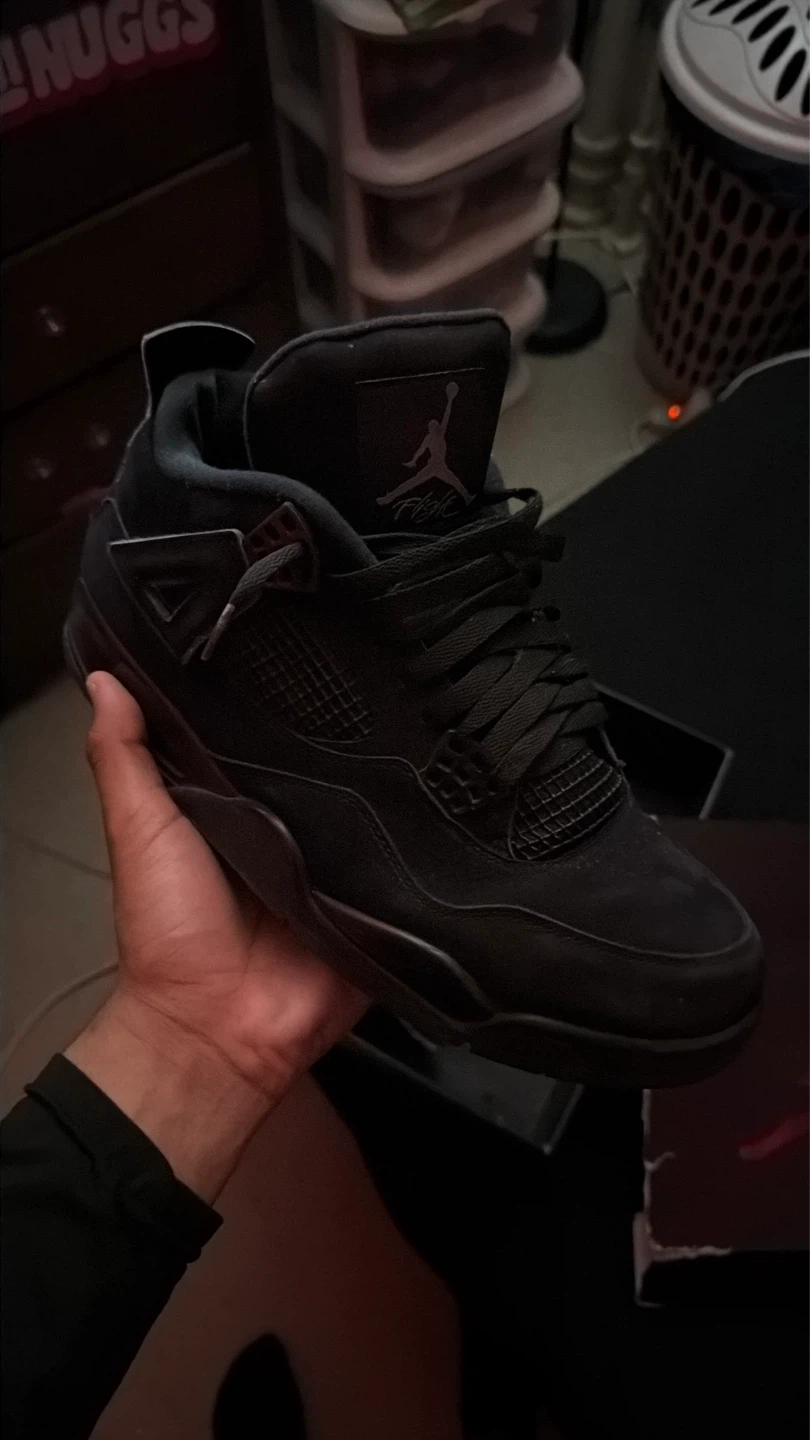 Air Jordan 4 Retro Black Men's Shoes Size 13 - photo 2