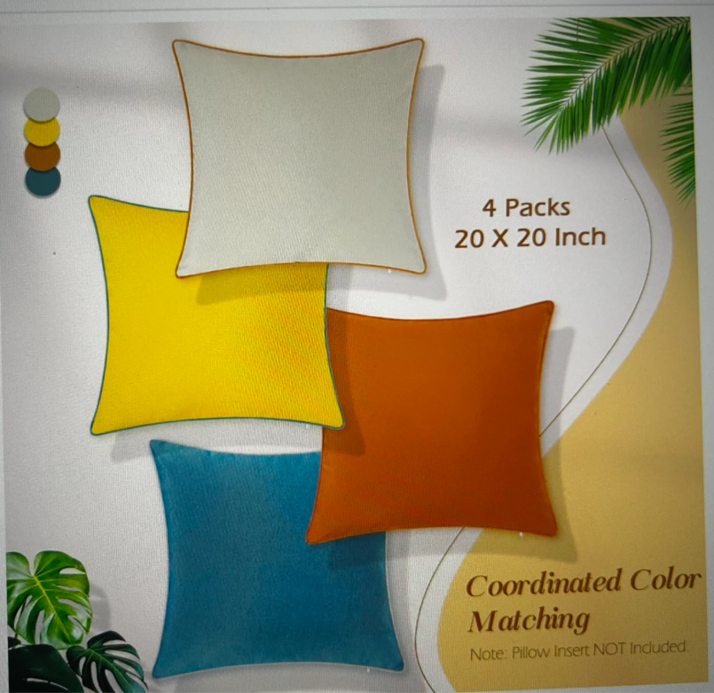 4 Pack Waterproof Throw Pillow Covers