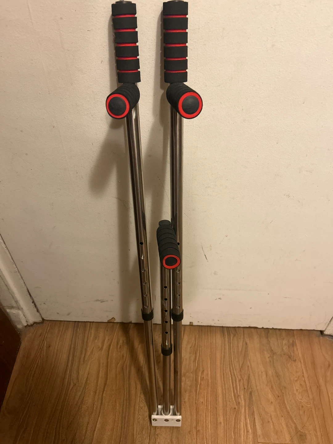 Adjustable Crutches with Red Trim