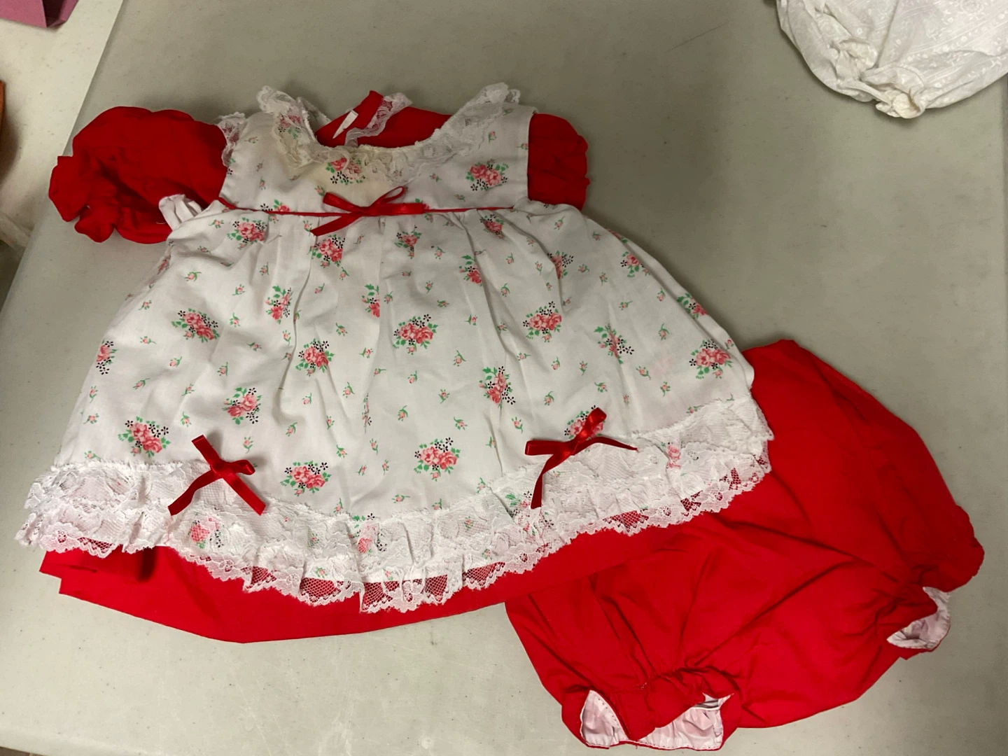Children's Plaid Dress and Easter Bunny Bib Set - photo 5