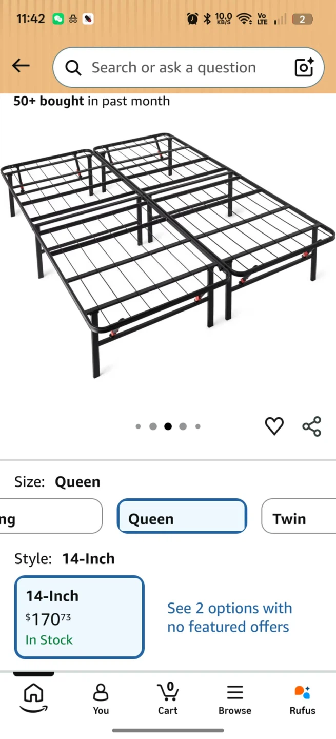 Queen Size Metal Bed Frame - photo 2