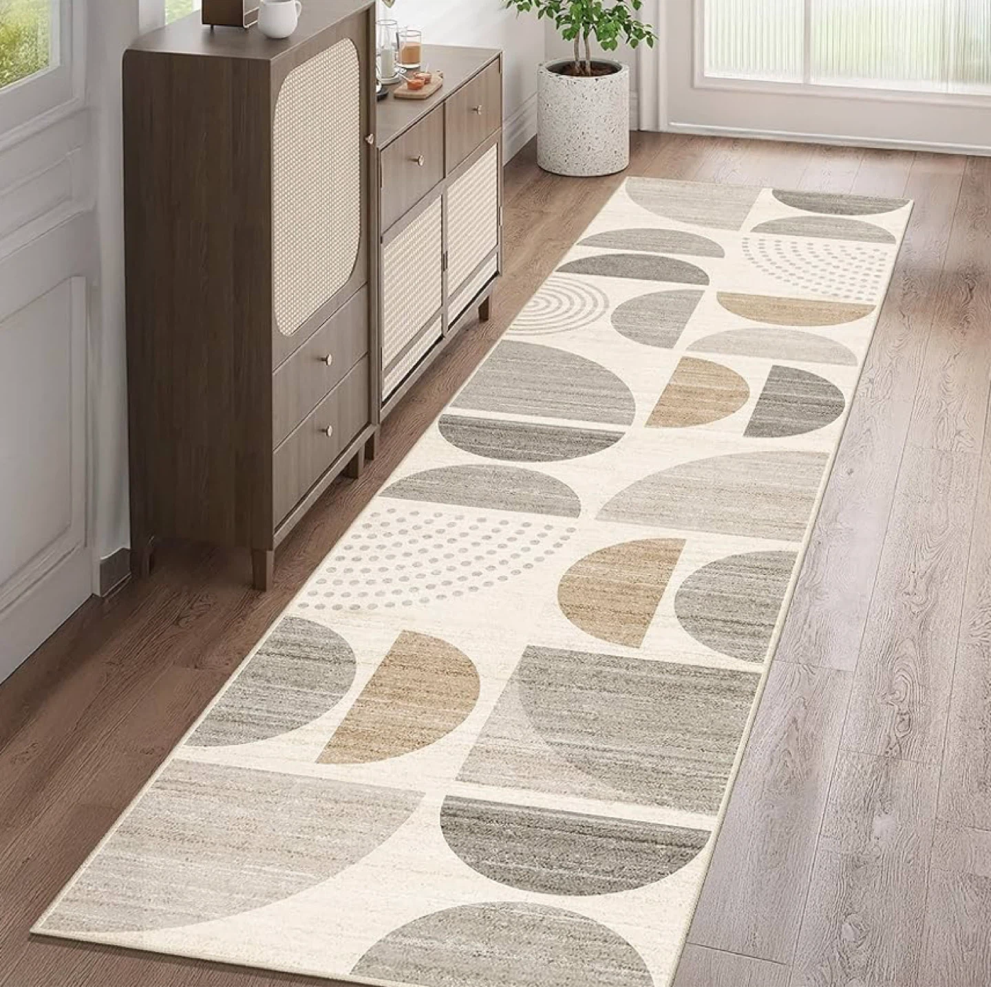 Boho  Runner Rug 2x8 .Soft Washable