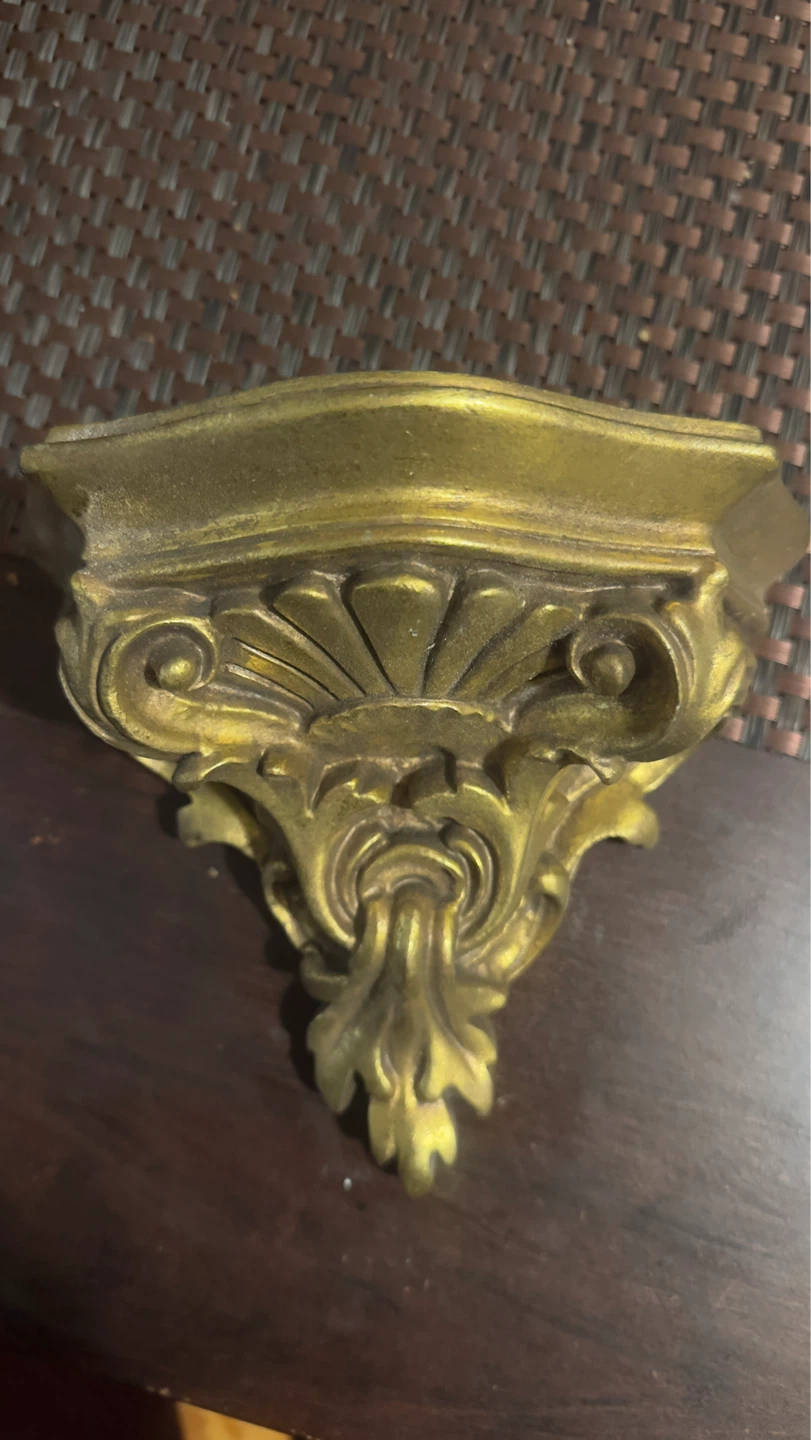 Ornate Wall Shelf Brackets with Decorative Garland