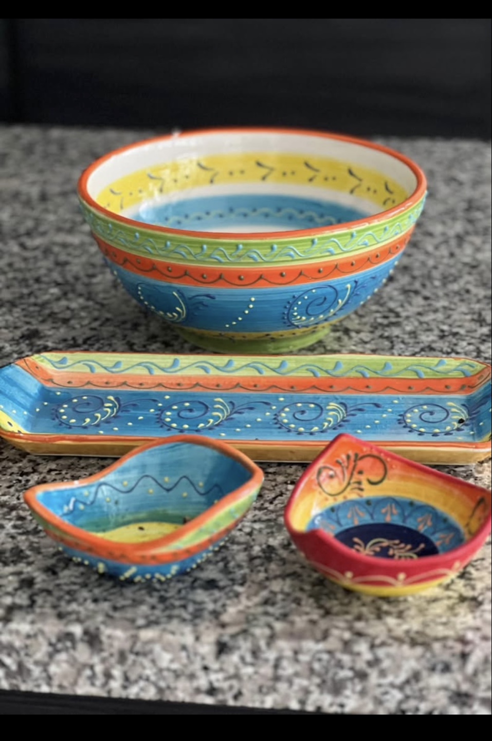 Hand-painted Ceramic Serving Bowl Set - photo 4