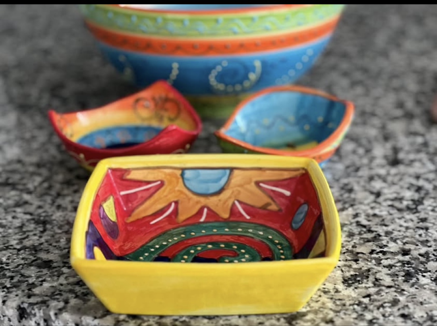 Hand-painted Ceramic Serving Bowl Set