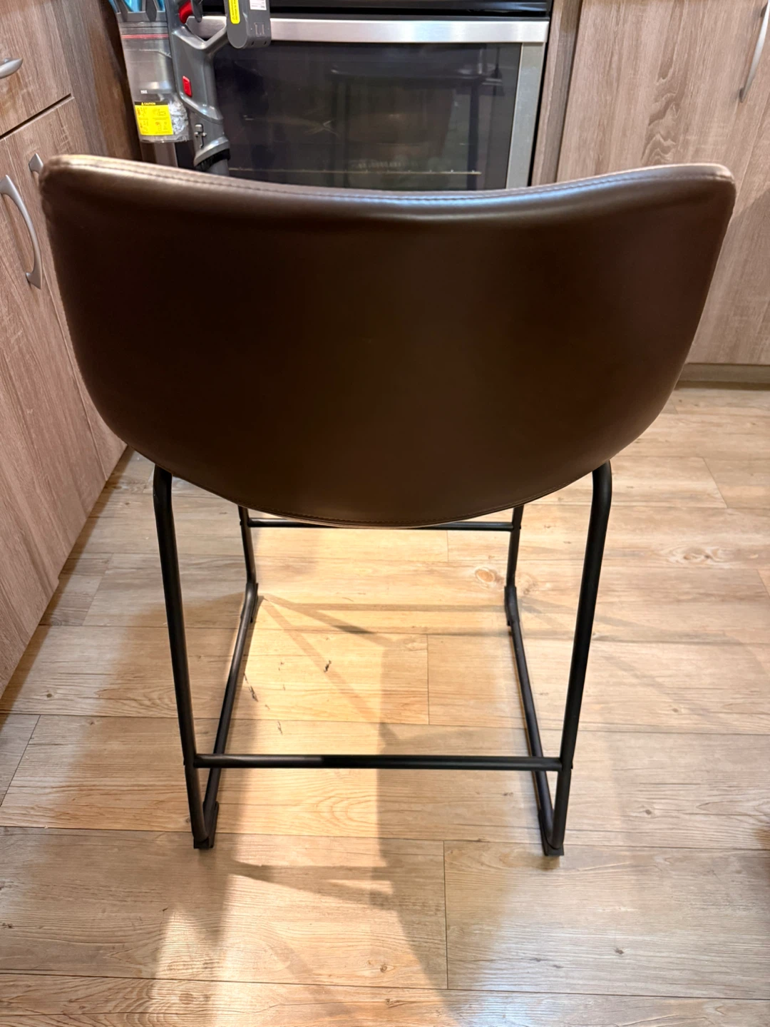 Structube Brown Faux Leather Bar Stool - photo 2
