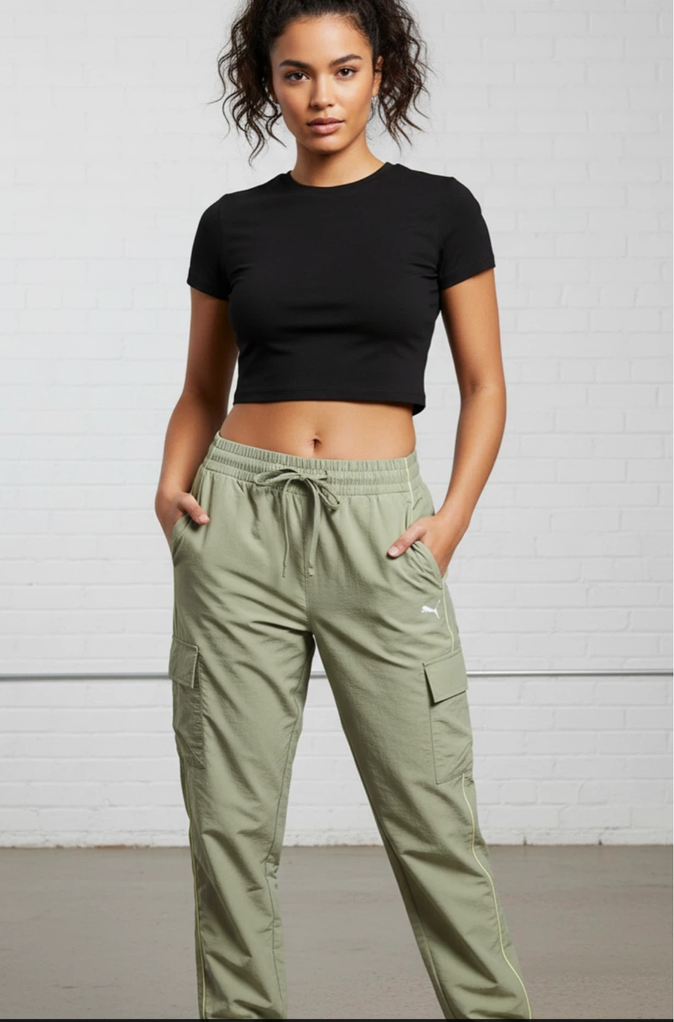 Puma Cargo Pants Olive Green Women's Size Small