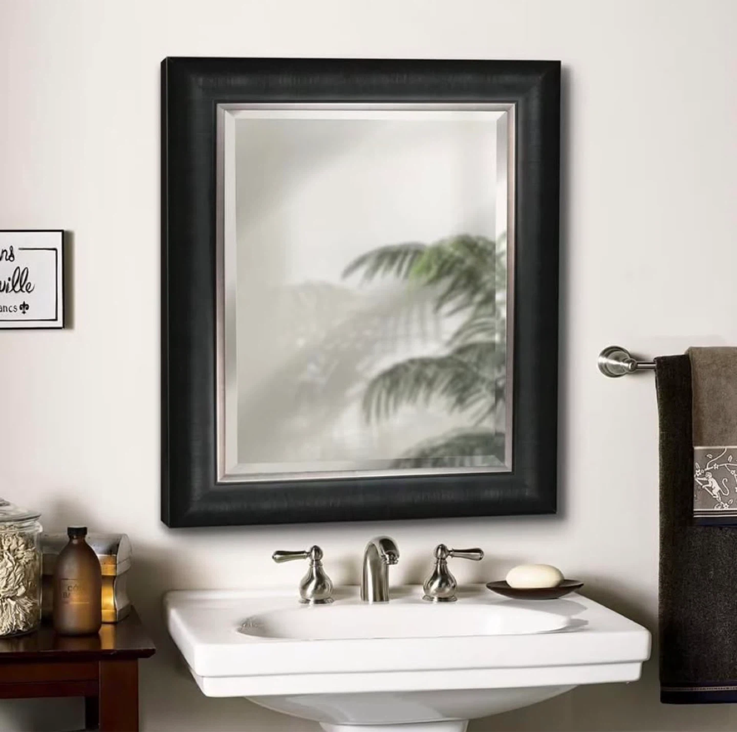 Deco Black and Silver Frame Wall Mirrors (retail $261)