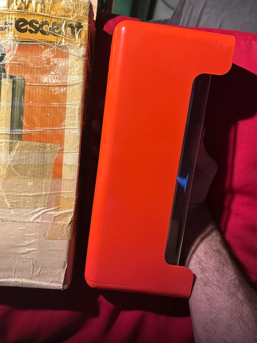 Vintage Dorcy 12v Battery Fluorescent Lantern Orange Mid-Century - photo 4