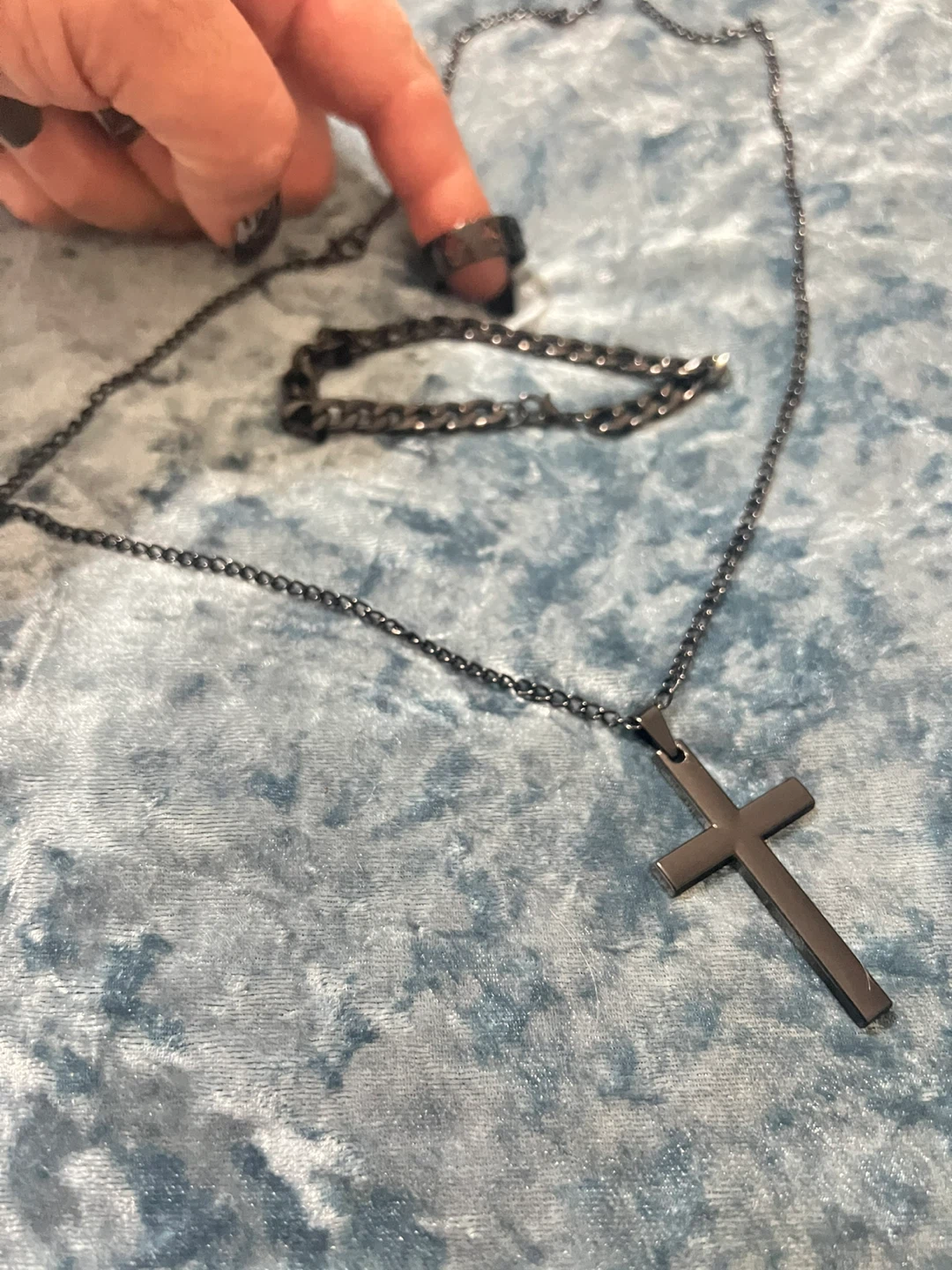 Cross Pendant Necklace,  Bracelet & Ring Set
