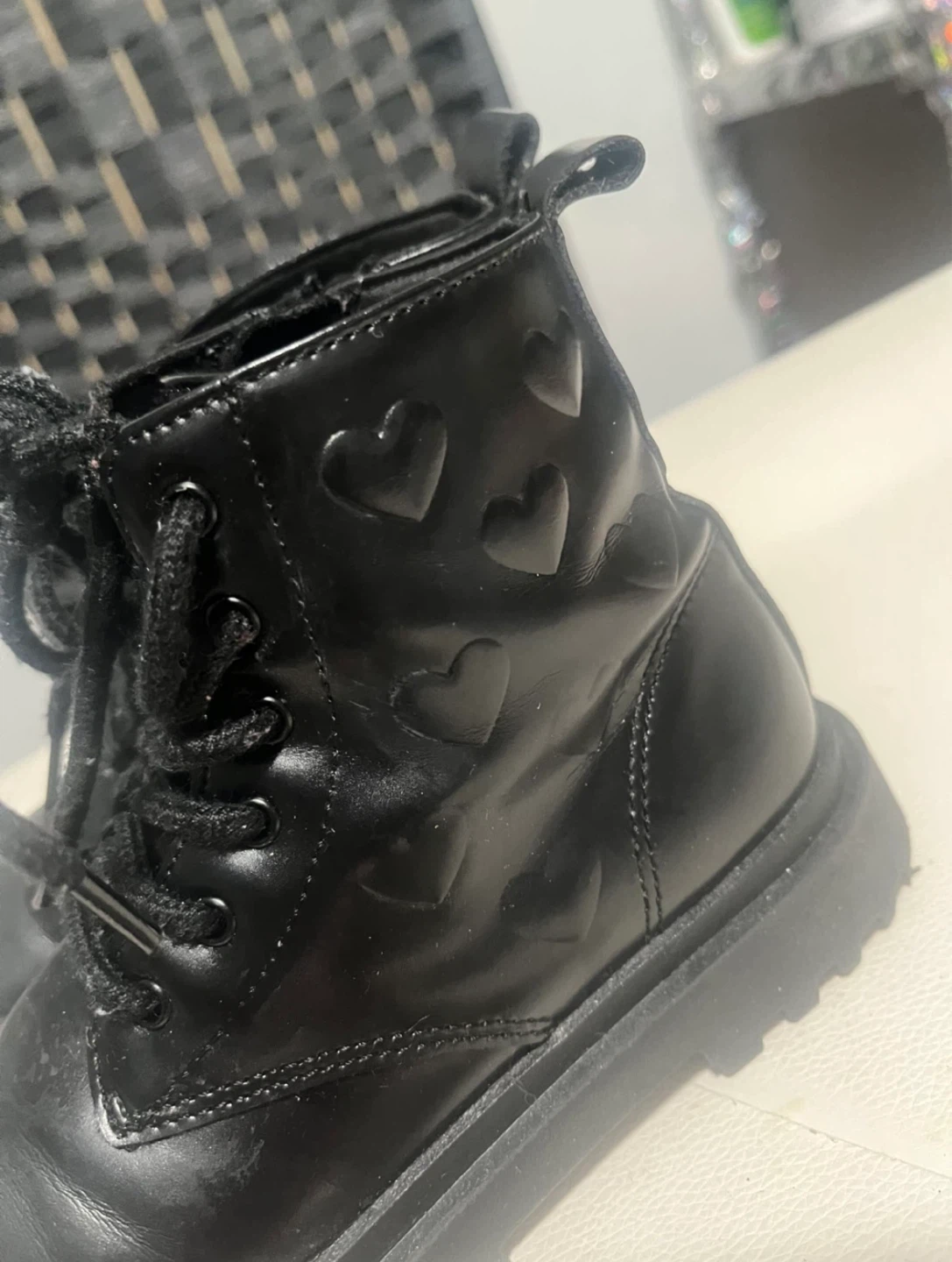 Black Zara Boots with Hearts - Size 28 - photo 3