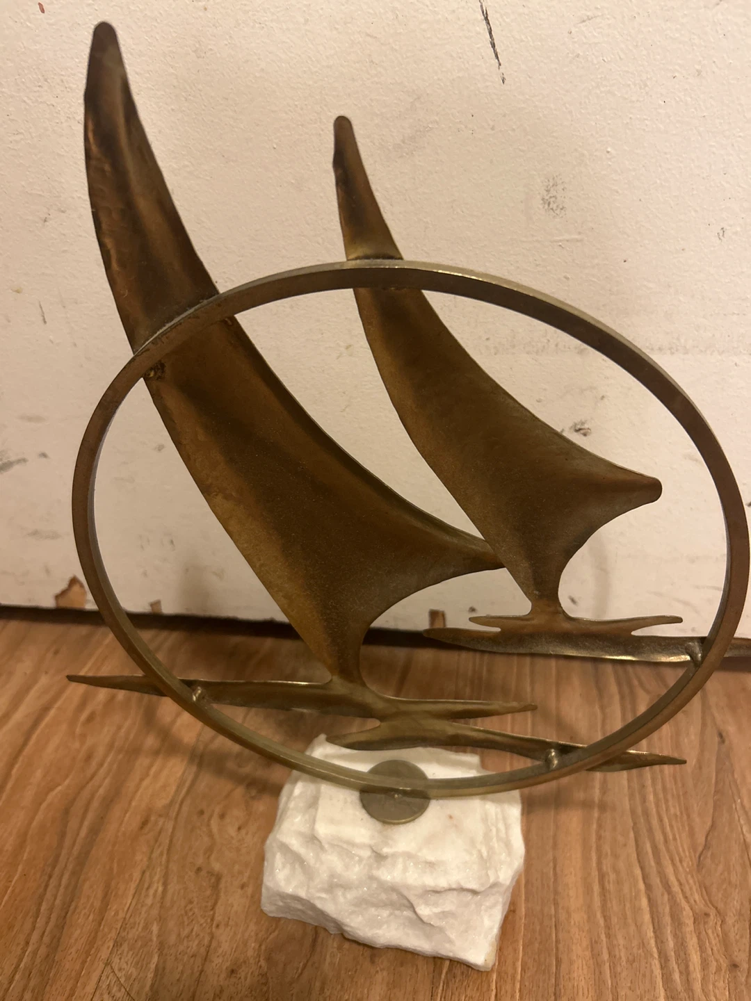 Brass Sailboat Sculpture on Marble Base - photo 2